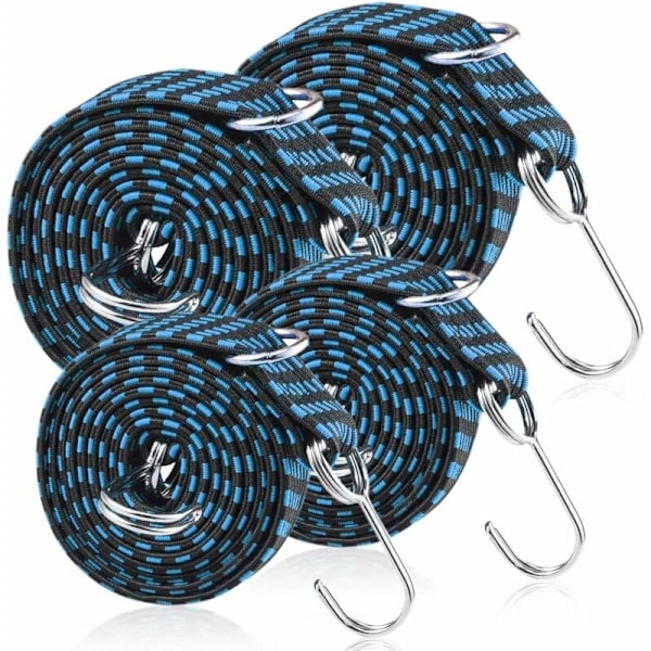 Strikker med Kroker, Strikk, Strikktau for Bagasje, 4 Stykker Strikkstropp Bagasjetau, Justerbar Strikk med Metallkrok