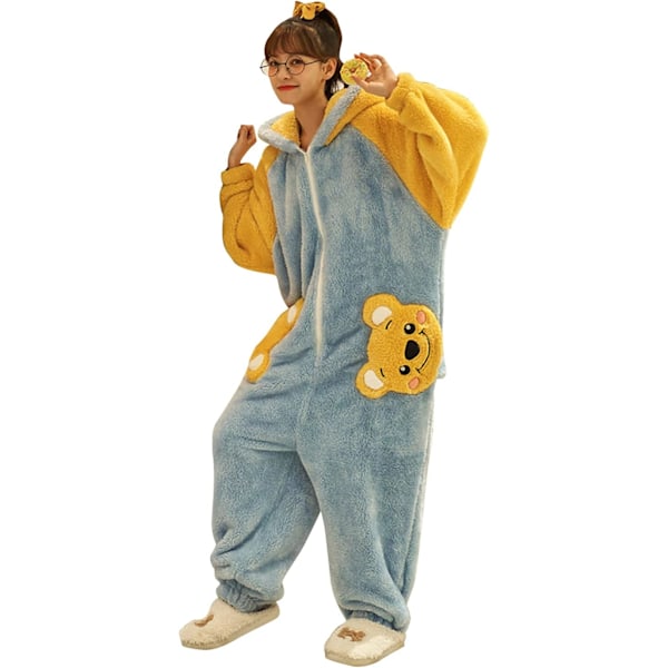 Onesies til kvinder og mænd, pyjamas, cardigans, dyr, jumpsuits, hoodies, 3D hoodies, Halloween kostumer, jul, cosplay og fest Men - Pooh2 L