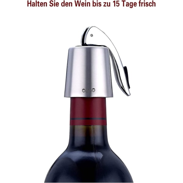 Vinproppar for åpne vinflaskor, vinflaskstopp i rostfritt stål, återanvändbar cap