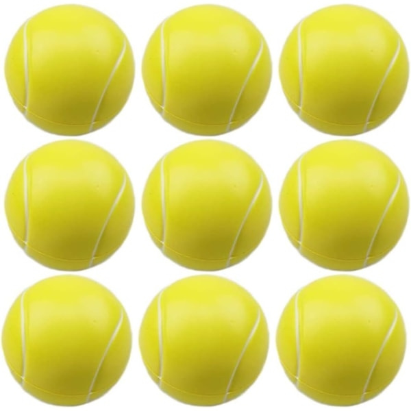 Pehmeät vaahtomuoviset tennispallot, 12 kpl vaahtopalloa, korkea pomppu, pehmeät pallot sisä- ja ulkokäyttöön, urheilusienipalloja lapsille (keltainen)-Xin