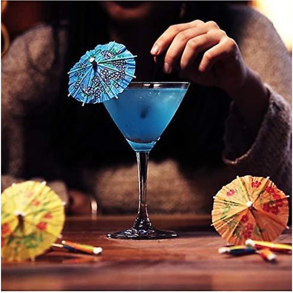 Cocktailparaplyer, paperi Cocktaildekoration 50 st Drinkparaplyer För Cocktail Tropiska kuivausrumpu Fruktetikett Vinetikett Monipuolinen färger 10cm