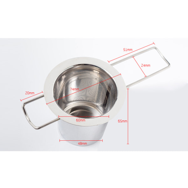 Teinfuser, tesil, tefilter, forlenget håndtak med lokk