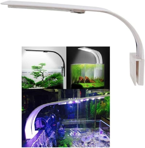 Akvariebelysning LED hvitt og blått lys nano klipsbelysning,-XIN
