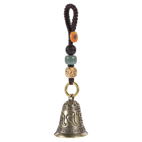 Bilhänge Fengshui Element Nyckelring Bell Charm Fengshui Wind Bell Dream Catcher Tiny Bell Housebreaking Bells（10X2.7X2.7CM，Brons） IC