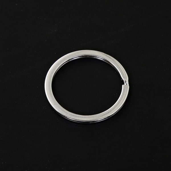 10 stk 32 mm rustfrit stål metal flad delt nøglering cirkulær nøglering Hoops Nøglering Loop Nøglering Connector IC