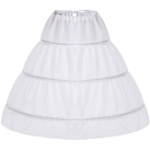 IC Vit 3 Rengas Alushameetti Crinoline Hääpuku Morsiusneito Kukkakoristeellinen Mekko