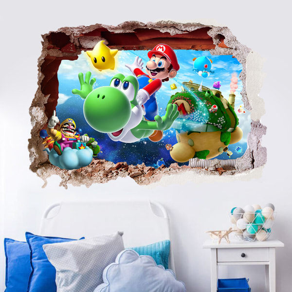 70*50cm Super Mario Bros. Veggdekorasjon Avtakbare Veggklistremerker for