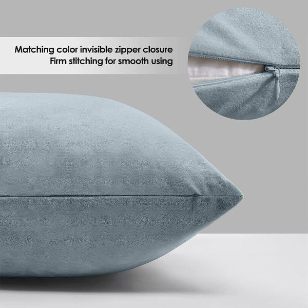 IC Örngott 2 Heminredning Solid Örngott Fyrkantig Blixtlås Soffa Bil Blue Grey