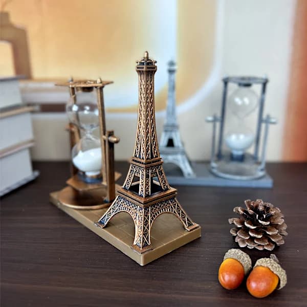 1062 Creative Student Gift Antique Flowing Sand Iron Tower Ornament Student Gift White Hourglass Gift Desk Decoration bronze 155*155*65MM bronze 155*155*65MM