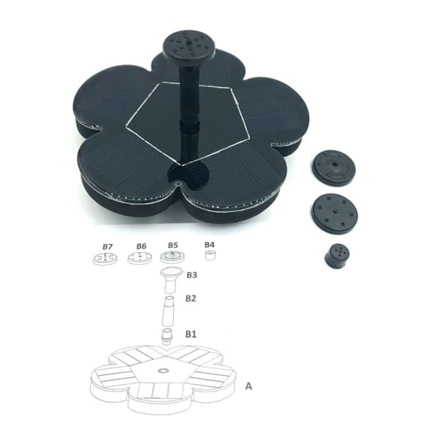 IC Ny utomhus solcellsdriven fågelbadfontänpump