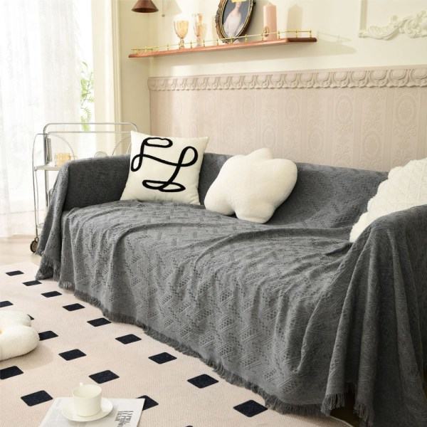 IC Bomulds Sofa Release Fuld Dækning Ensfarvet Sofa Tæppe 130*180