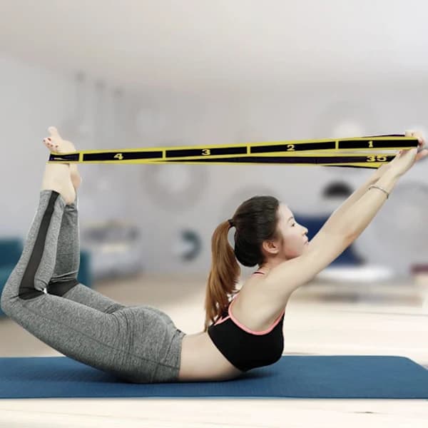 Elastic training band with loops, yellow