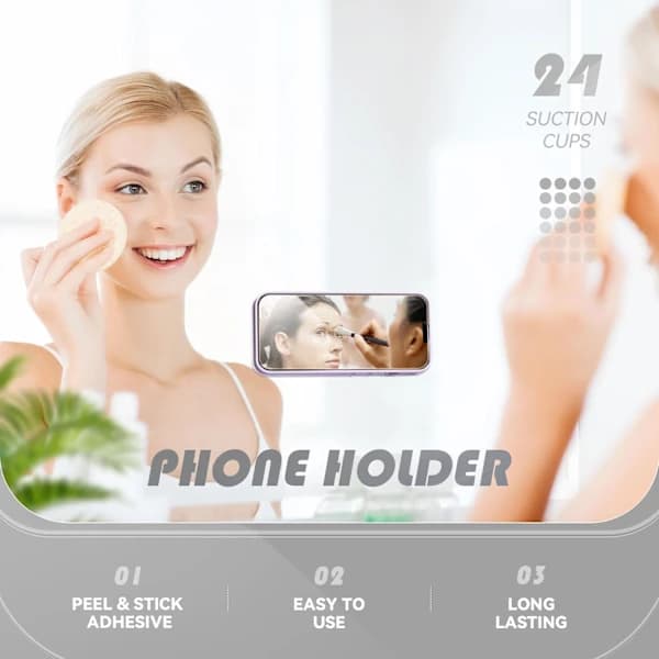 Silicone Cell Phone Mount with Adhesive, Suction Cup Phone Case Mount for iPhone and Android, Hands-Free Cell Phone Grip with Adhesive