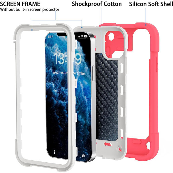 IC iPhone 14 Pro Max -kotelo 6,1 tuuman näytöllä, 360° kiertävällä renkaalla, sotilasluokan pudotusturvalla, kestävä ja vahva kotelo 3/5