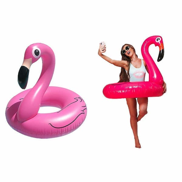 Jumbo Uppblåsbar Flamingo Pool Float Ring för Strand- och Sommarpoolpartyn, Rosa, 90 x 120 cm 90# size