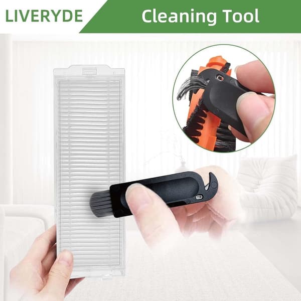 10-dels erstatningssett for Xiaomi Mijia 2S/Mop Pro – børste, filtre, mopper, sidebørster