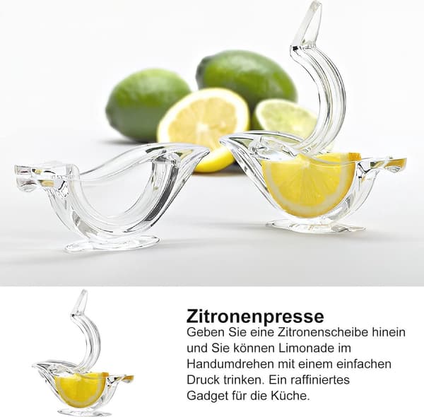 Manuell citronpress - Bärbar citruspress med transparent design, perfekt för köket