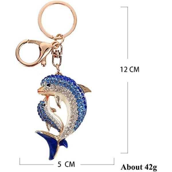 IC Søt Delfin Rhinestone Nøkkelring, Nøkkelring Henge