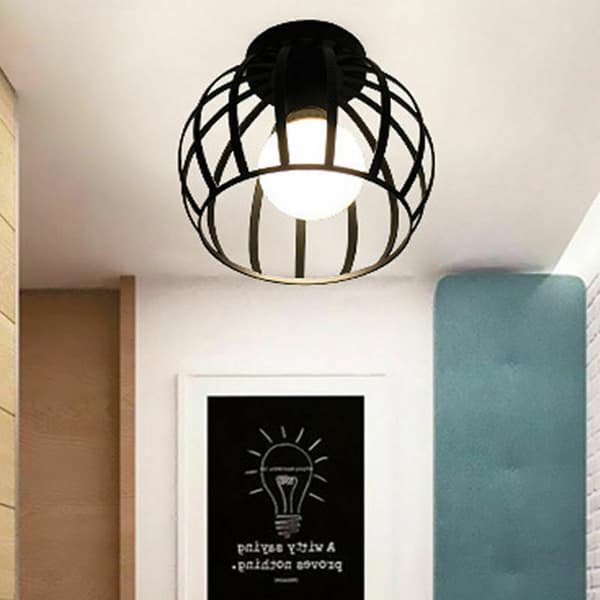 Metal Loftslampe E27 19,5cm Sort