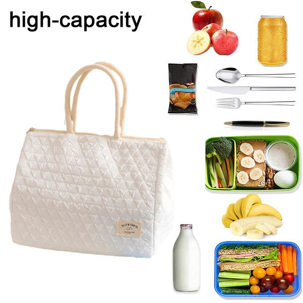 IC Isolerad Lunchväska Enkel Bento Kylväska Lunchväska för Beige