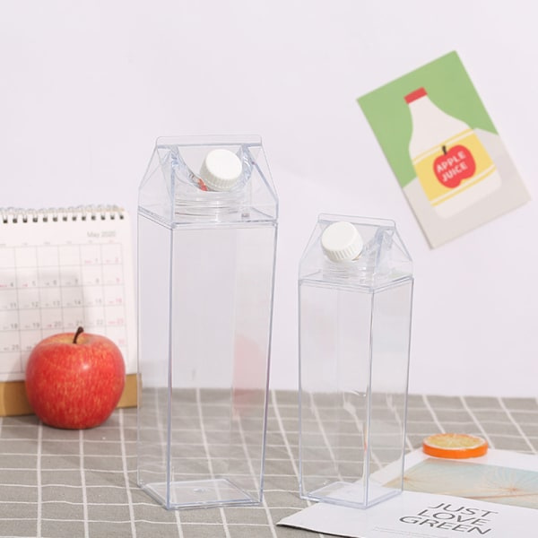 IC 500ml/1000ml Mjölkkartong Vattenflaska Transparent plastporta S
