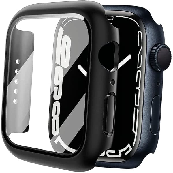 IC-kuori näytönsuojalla Apple Watch 7 / 8 (45 mm) musta