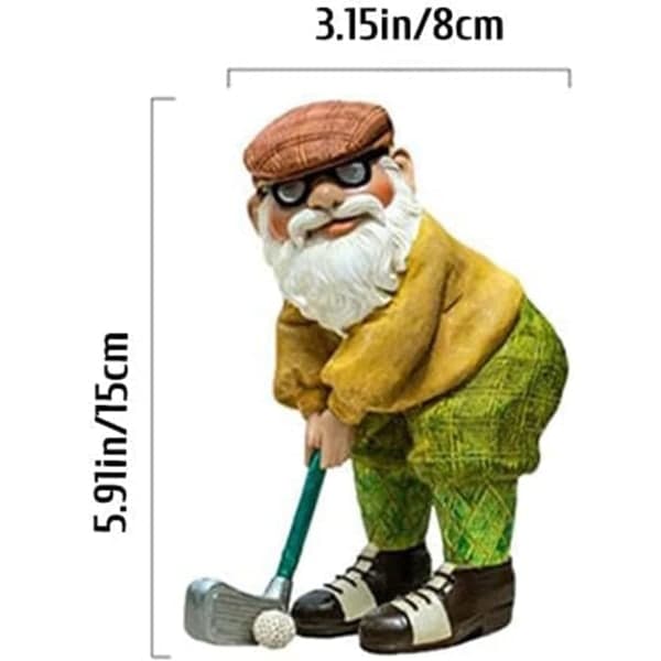 Havetomte Statue - Havefigur - Gnome - Golf Deco Udendørs
