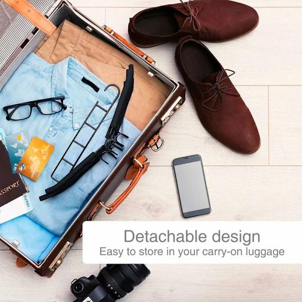 Metal Hanger, 5-in-1 Multiple Non-Slip Space-Saving Hangers, for