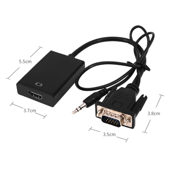 IC Full HD 1080P VGA till HDMI-kompatibel adapterkabel Wi