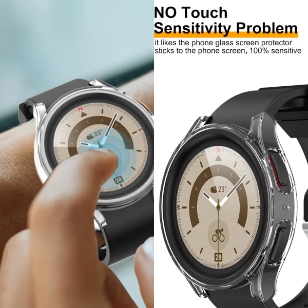 [5+5 Pack] Kompatibel for Samsung Galaxy Watch 5 Pro 45 mm skjerm IC
