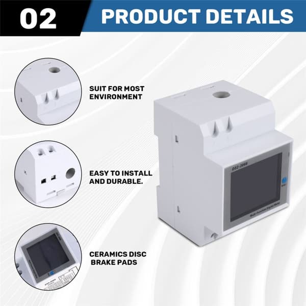 DIN-skena AC-övervakare 6IN1 250-450V 100A Spänning Ström Effektfaktor