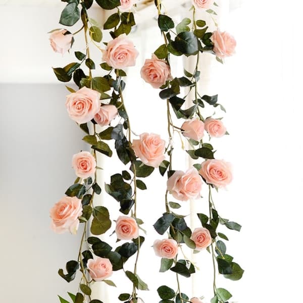 Konstgjord Rosblomma Ivy Vine 180 cm Bröllopsdekoration Real Touch
