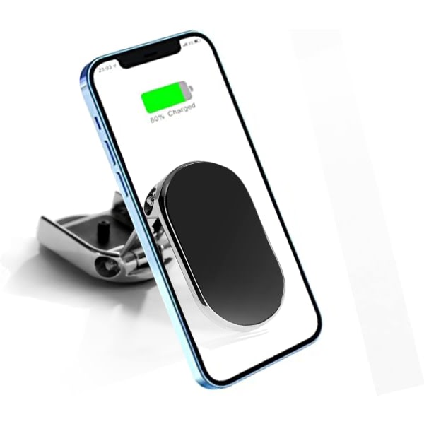 IC Smartphone magnetisk bilholder med 6 superstærke magneter Bilmontering kompatibel med alle mobiltelefoner (sølv)