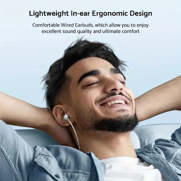HiFi Wired In-Ear Headphones - Stereo, Volume Control, USB-C and 3.5mm Connection, Condenser Microphone Black Black