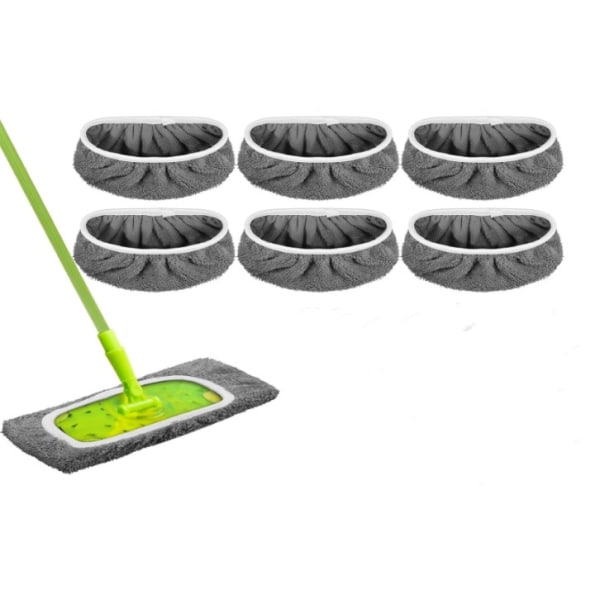 Swiffer Sweeper -moppien vaihtotyynyt, liinat Swiffer-lattiamopille, uudelleenkäytettävä päällinen ，harmaa korallinpunainen sametti 6 pack