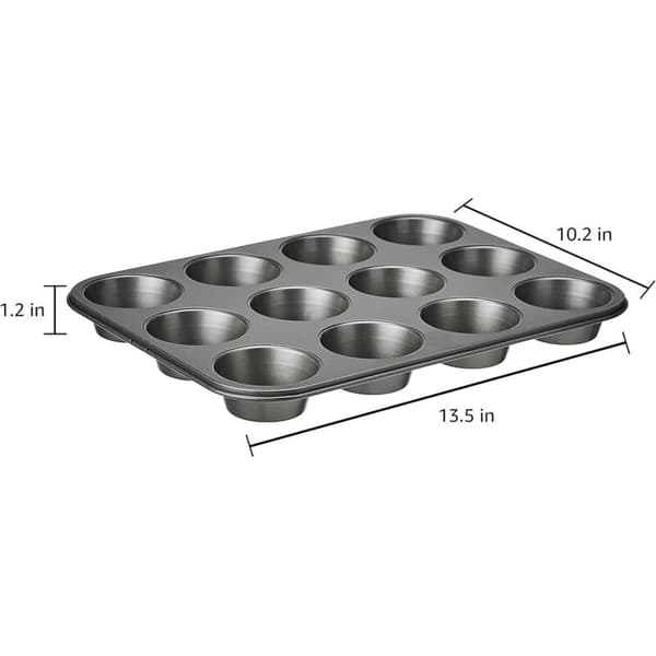 Runda Non-Stick Muffinplåtar i Kolstål, Set om 2, Grå
