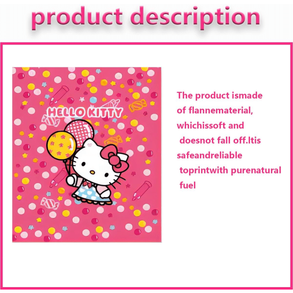 IC Kawaii-filt tecknad slängfilt Katt Mjuk slängfilt, supermjuk, mysig för bäddsoffa 60'' x 50''