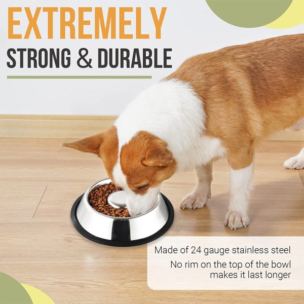 IG Skål for långsam udfodring af sällskabsdjur i rostfritt stål stopper uppsvalld hund, matsmältningsbesvär