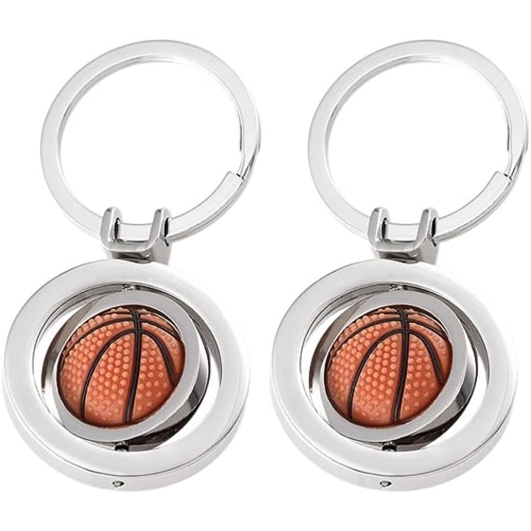 2 stk Basket Nøkkelringer Nøkkelring 3D Roterbar Basket Nøkkelring IC
