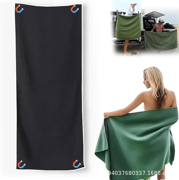 Udendørs Magnetisk Badehåndklæde Magnet Håndklæde 【Magnetic bath towel】Black
