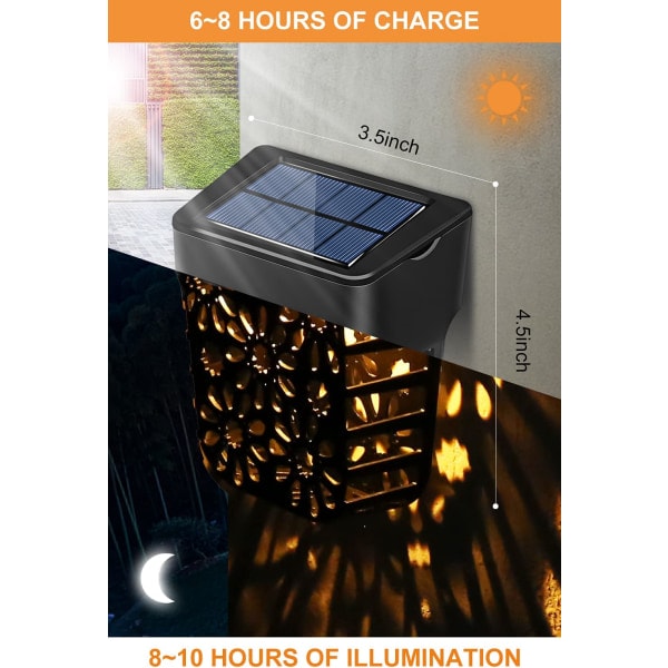 IC 6-pack utomhus trädgårdssolljus, dekorativ solenergi Li