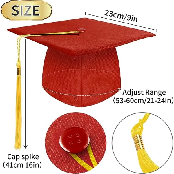 IC Unisex Eksamenshue, Justerbar Cap til Graduation University High School Voksen Tophat