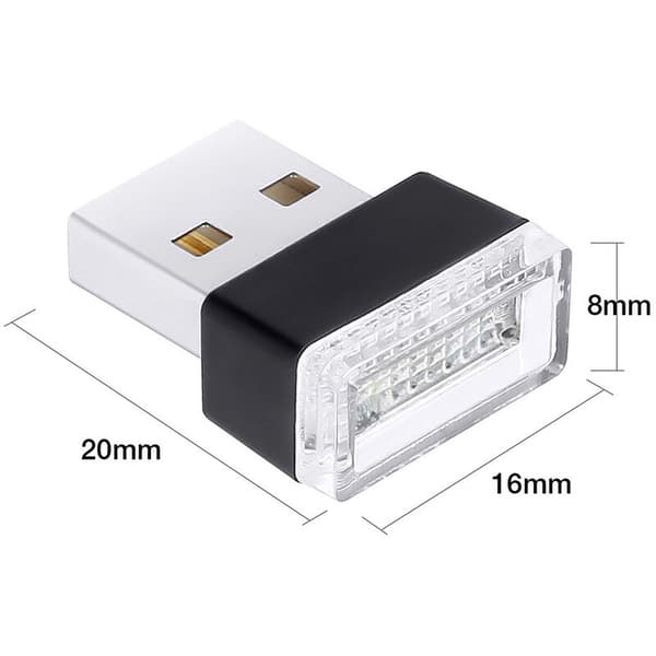 USB LED interiørlys, 7-pakning Mini Plug-in 5V omgivelseslamper for bilbagasjerom, flerfarget
