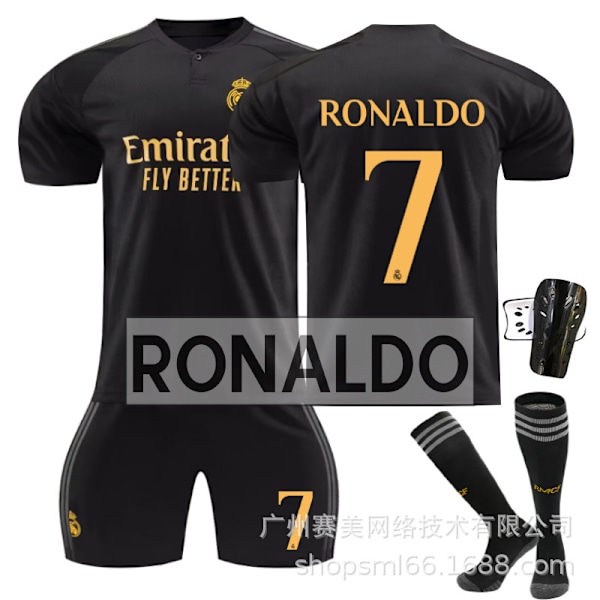 Real Madrid andre bortetrøye nr. 8 10 Modric 7 Winnie 5 Bellingham Ronaldo fotballuniform 7C Ronaldo socks guard twenty two#