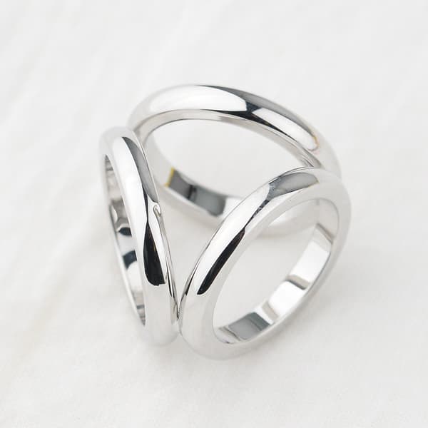 2 stk. Damemote Tre ringer Skjerf Ring Skjerf Spenne Silke