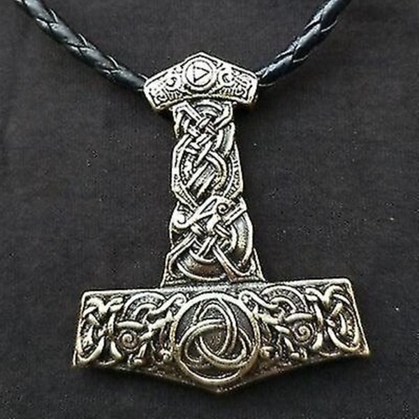 Odins Raven Slavisk Kolovrat Viking Runpärlor Halsband Herrsmycken Thor Mjolnir Hammare Amulet Runenknut Hängande