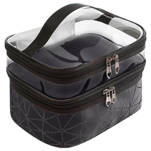 IC Meikkipussit Kaksoiskerros Travel Cosmetic Cases Organizer