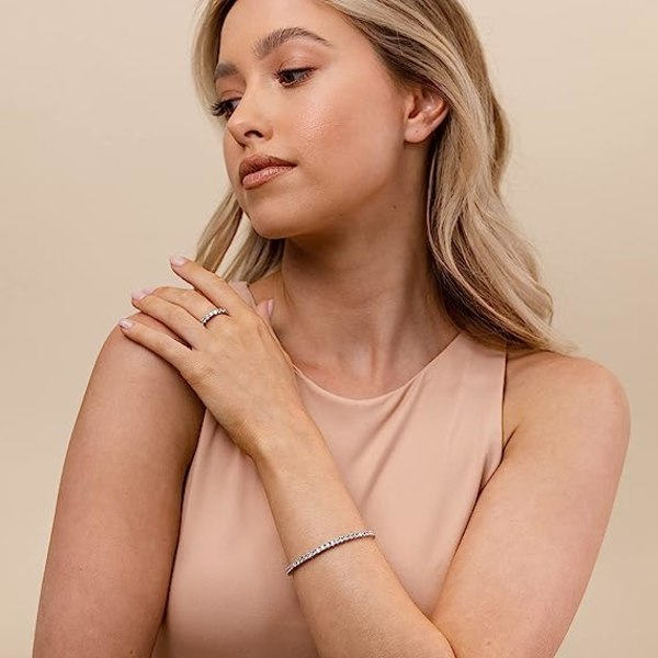 IC 14K guldbelagt 3mm Cubic Zirconia klassisk tennisarmbånd | Guldarmbånd til kvinder | Størrelse 6,5 tommer