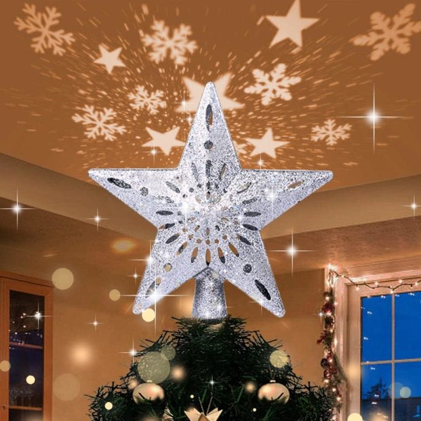 IC Christmas Tree Star, 2,4 m plug-in-malli LED-snöflingaljus