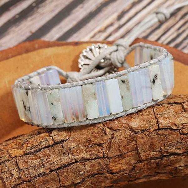 IC Chakra Armbånd til kvinder med ægte sten Læderomslag Healing Bead Armbånd Kvinder Mænd Boho Venskabssmykker